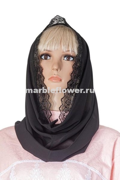 Капор шифоновый черный