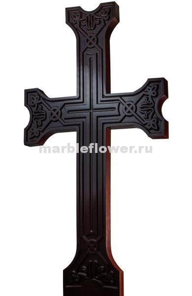 35 Крест намогильный дубовый тёмный Хачкар