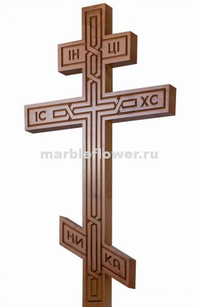 Крест намогильный сосновый светлый Плетеный