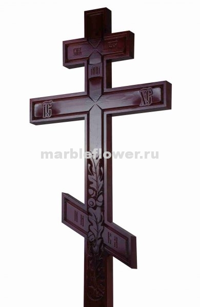 29 Крест намогильный сосновый тёмный Дубовый лист